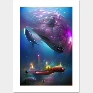 Deep Sea Monsters and Submarine Posters and Art